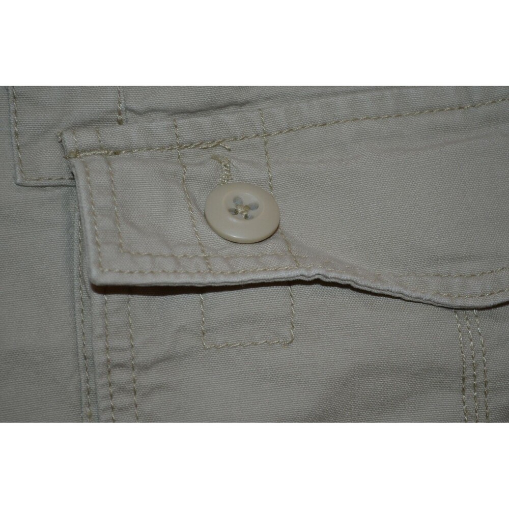 Mens Eddie Bauer Cargo Shorts Size 40 Tan Khaki Cotton Button Zip - Picture 3 of 5